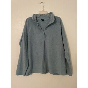 Eddie Bauer Women’s 2X Pullover Fleece Teal Blue 1/4 Zip Polar Long Sleeve